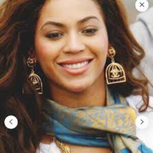 Vintage Chanel Birdcage Earrings Box worn similar Beyonce 24 Gold Plated Jewelry